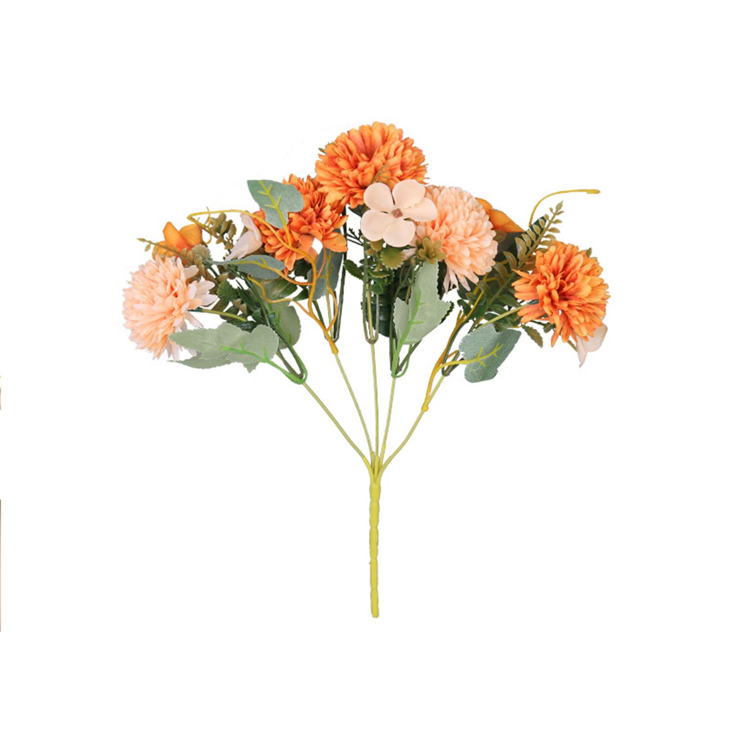 

1/3Pcs Artificialflower Silk Ball Chrysanthemum Outdoor Garden Wedding Bridal Bouquet Home Rome Yard Wreath Festival Diy gifts 1 pc оранжевый
