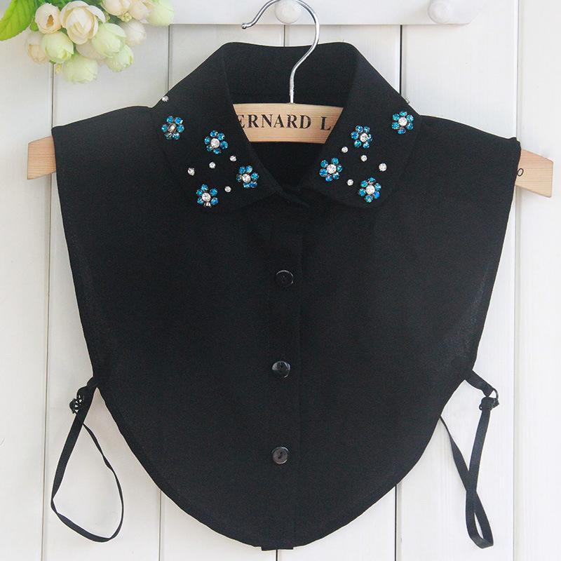 

Поддельный воротник женский поддельный воротник рубашки со стразами в виде цветка сливы, шифоновый воротник рубашки, декоративный воротник кадровый агент
