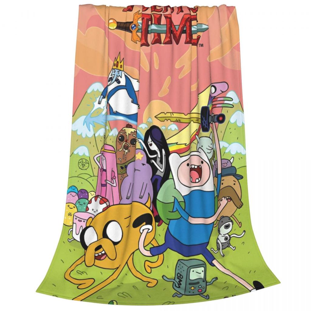 Abenteuer Cartoon Lustige Zeiten Decken Samt Finn und Jake Warme Überwurfdecke für Outdoor Reisen Bettteppich
