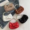 Bow Mini Handbag Fashionable and Versatile Mini Bag New Korean Version Pearl Bow Bags Casual Handbag Exquisite Zipper Cute Bag