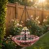 Cascading Hanging Bird Bath Fountain Solar Hanging Bird Feeder With Waterfall Effect For Backyard And Garden