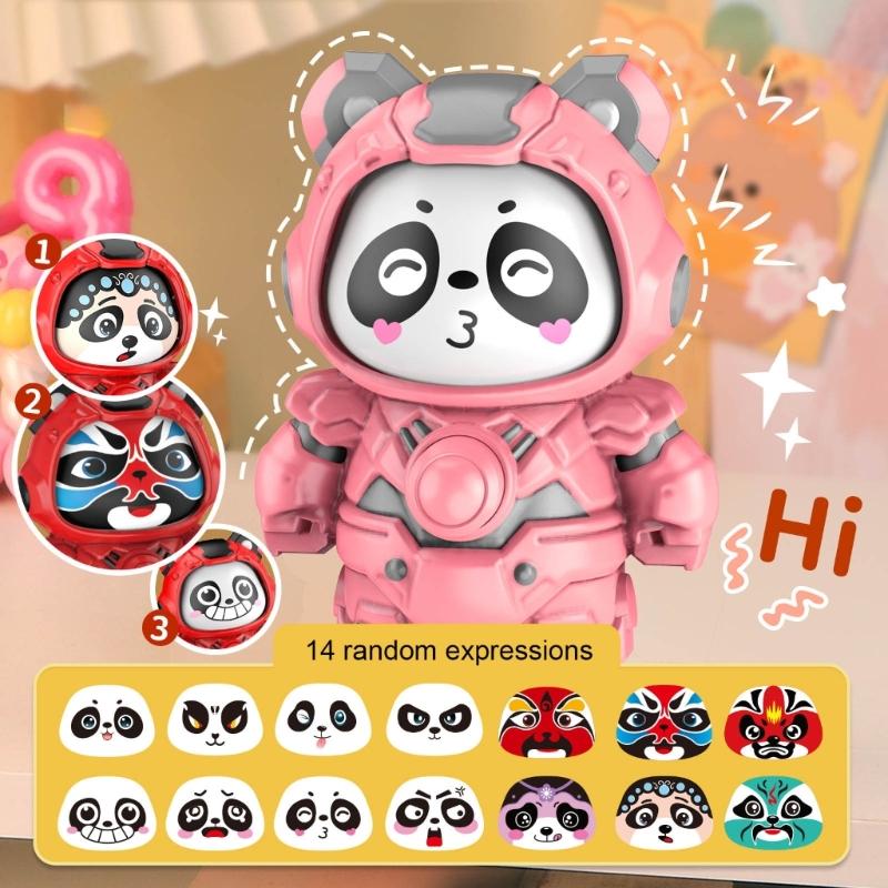 Lovely Panda Face Changing Doll Keychain Charm Fun And Eye Catching Designs Keyrings Accessory For All Ages