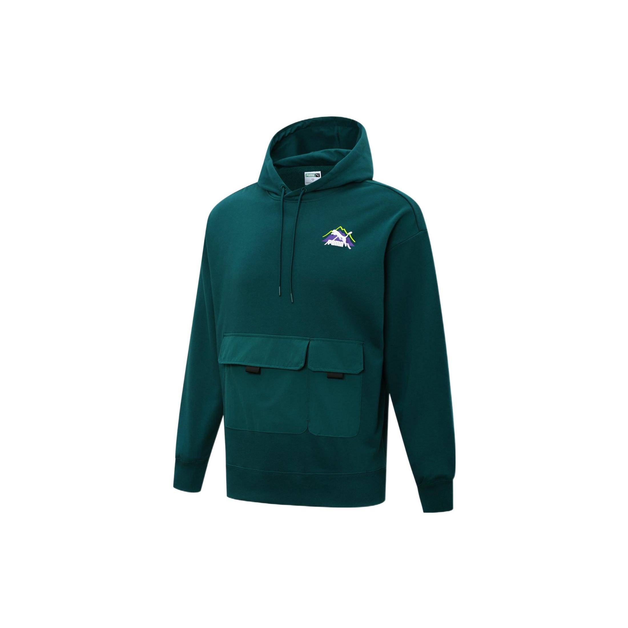 PUMA Camping Sportswear Mountain Hoodie Green Men s 537392-24 M