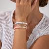 Ocean Wind Starfish Imitation Pearl Bracelet Set, Dopamine Color Rice Bead Beaded Elastic Jewelry
