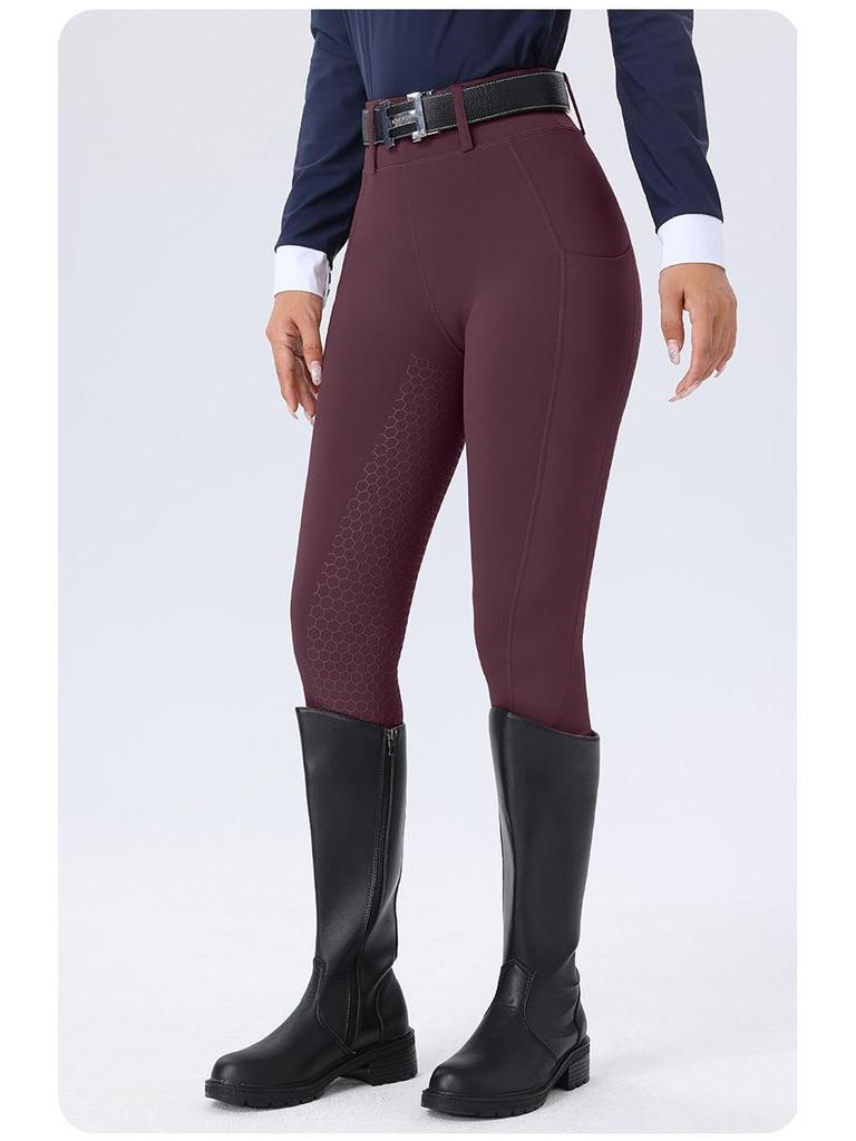 Damen Reithose mit hohem Bund, Silikonvollbesatz, rutschfest, abriebfest, elastischer Passform und Taschen.
