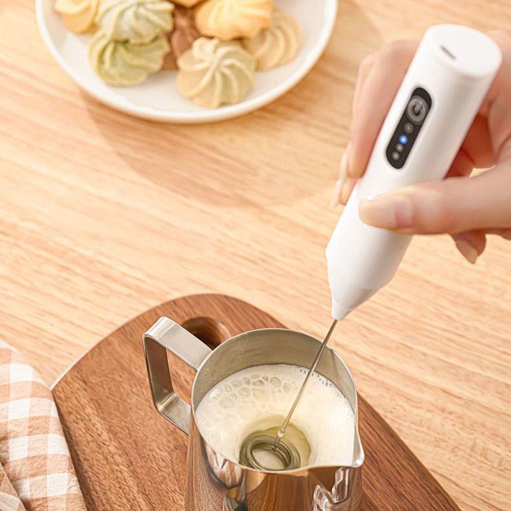 2Pcs Portable Electric Milk Frother DIY Mini Foam Maker Handheld Whipper Cappuccino Preparation