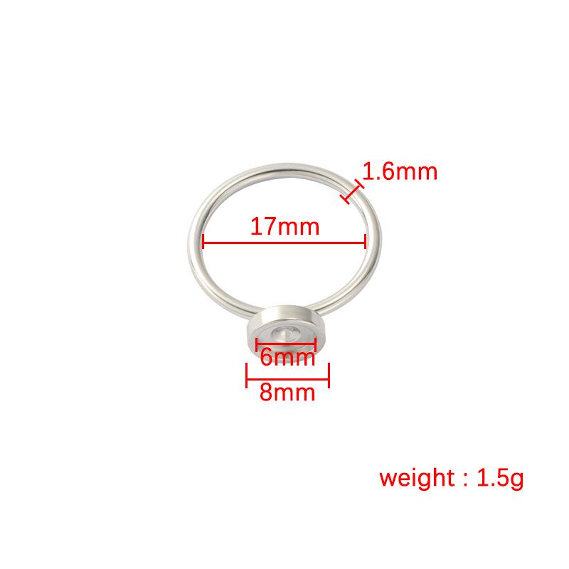 Stainless Steel 17mm Ring Base for DIY Diamonds - Adjustable Round Setting