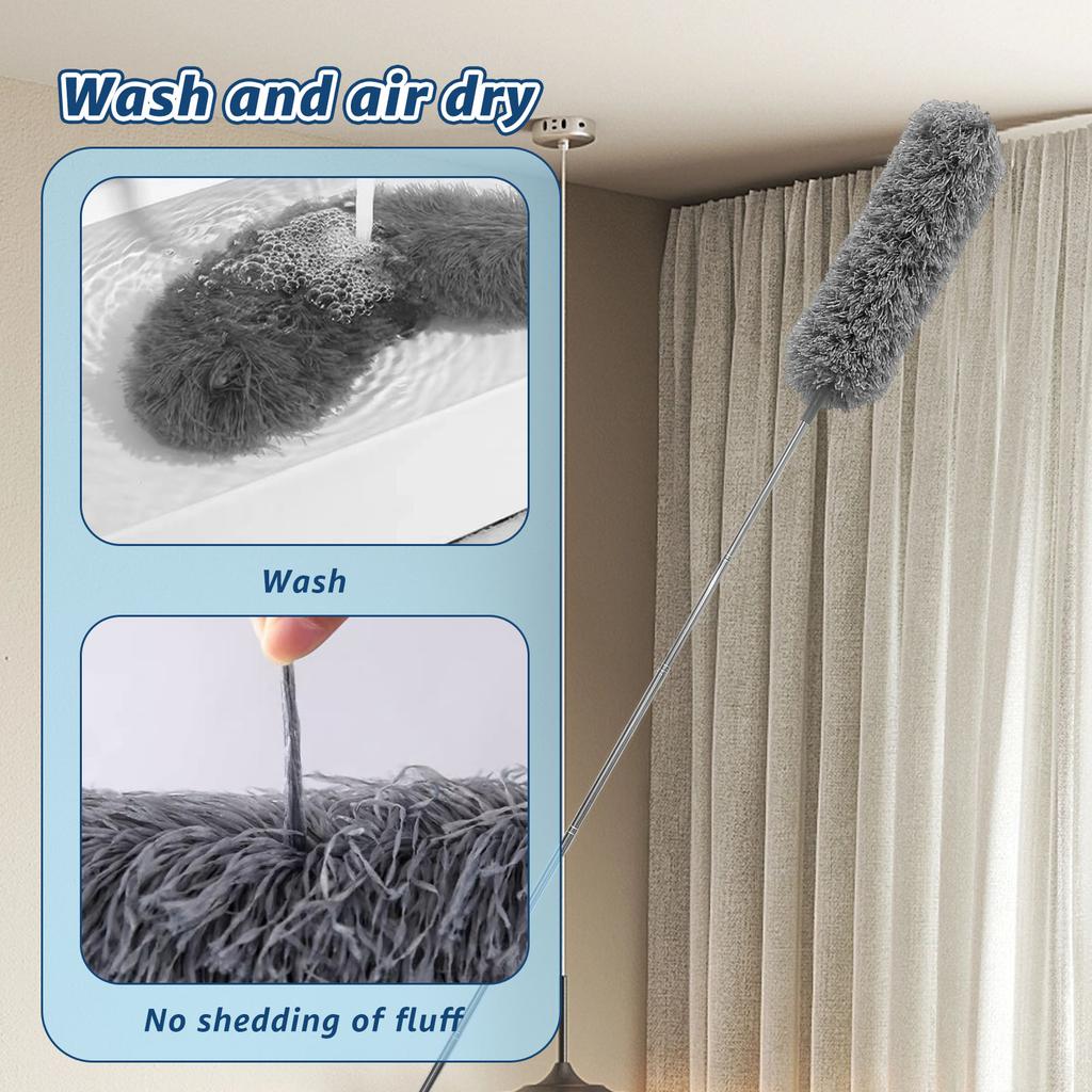 Duster Brush Microfiber Household Telescopic Long Handle Ceilings Fans Cleaning Car Furniture Gap Mop Brush Set