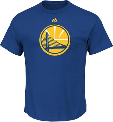 T-shirt a maniche corte blu da uomo Golden State Warriors con logo Majestic 2