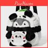 Plush Panda Bag With Zipper Closure For Daily Use And Cute Style Cartoon