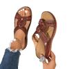 Women’s Retro Round-Toe Wedge Sandals, Slip-Resistant Comfortable One-Strap Slides