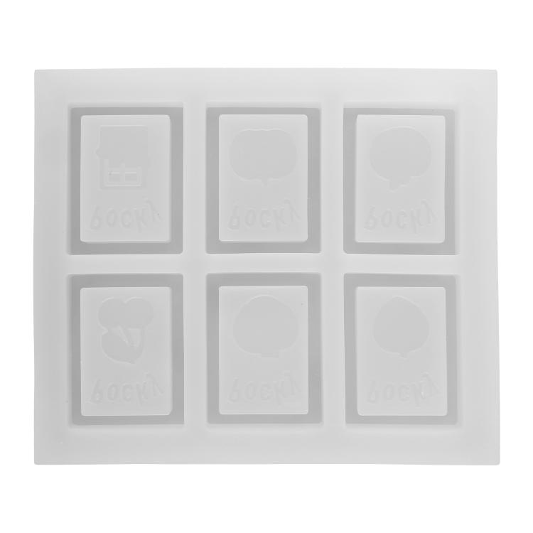 

Shiny Glossy Silicone Decoration Molds Square Shape Keychain Mold DIY Pendant 1