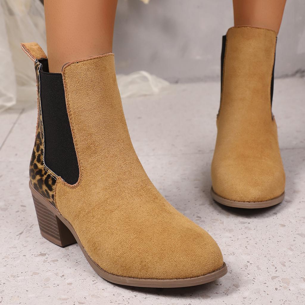 Winter Sexy Women Ankle Boots Autumn Comfortable Short Zip Boots Retro Round Toe Square Heel Big Size Shoes Zapatos De Mujer
