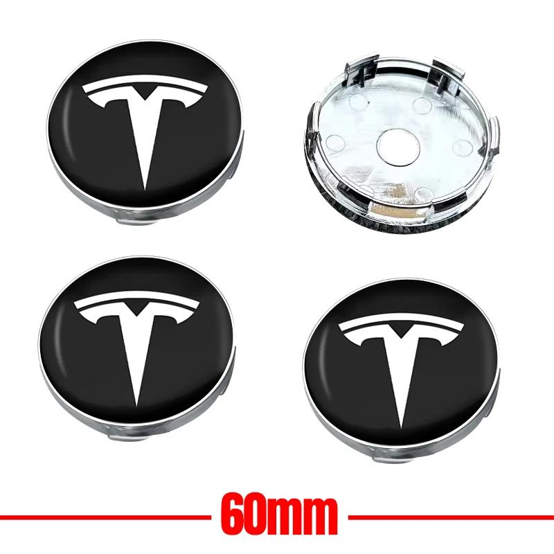 4pcs 60mm Tesla Hub Cap Center Cap Logo High Quality Sticker for Tesla Model 3 Y S X Personalized Car Sticker Car Accessories