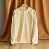 Loose Men's Linen Long Sleeve Shirt Casual Stand Collar Top Color Men's Casual Shirt Comfortable Breathable Summer Wear