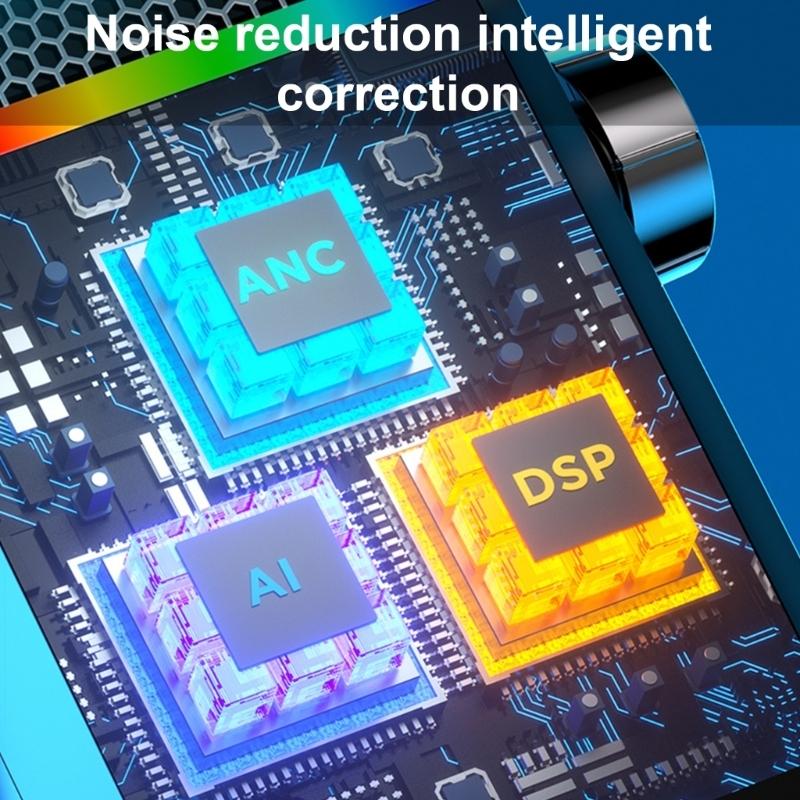 Computer Gaming Mic Desktop Microphone with LED Light 14mm Large Mic Head for Streaming Podcasting Insert and Play