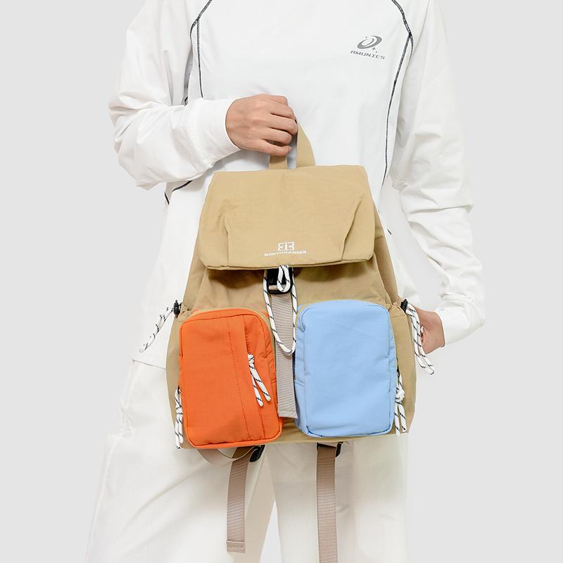 Fashion Woman Backpack 2025 Summer Waterproof Nylon Soft Handle Solid Multi-Pocket Travel Zipper Feminina Splicing Color School Bags Laptop Backpack