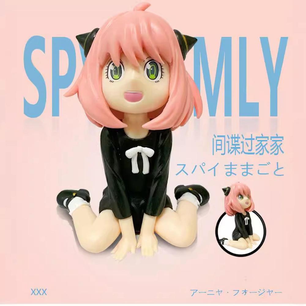9CM Anime Spy × Family Anya Forger Figure Noodle Stopper Figure Model Toy Doll Aciton Figure PVC Desktop Car Decorations