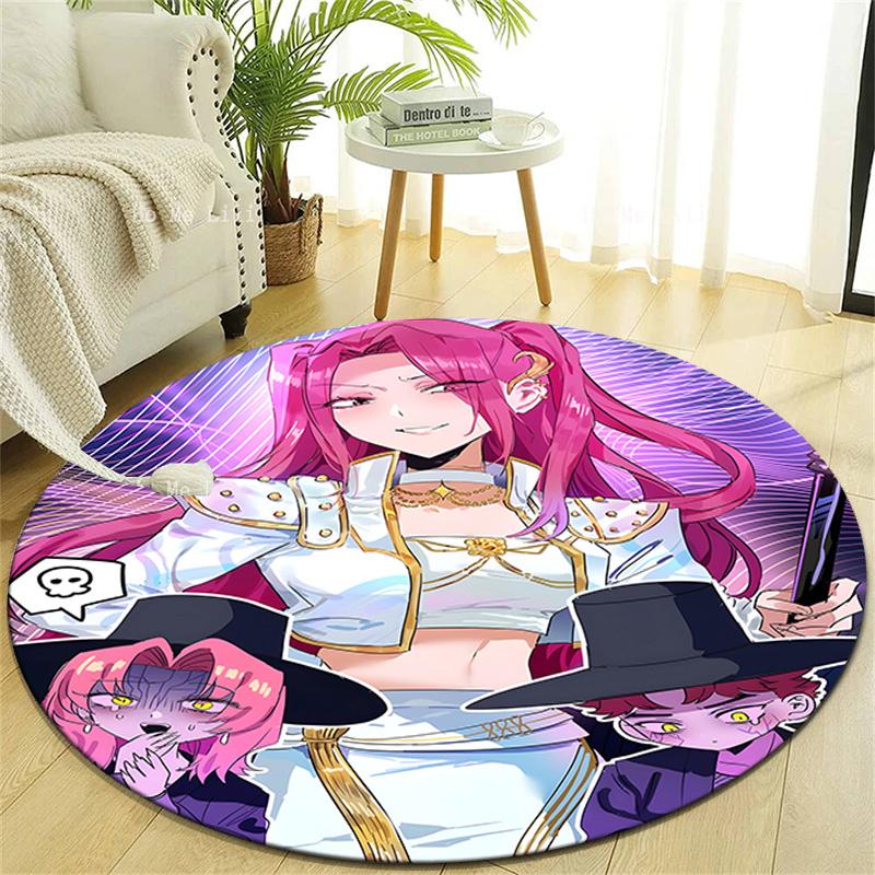 1pc KPop Demon Hunters MIRA3 Design Printed Area Round Carpet for Bedroom Living Room Home Decor Rugs Mat Non Slip Mat Rug for Bedside