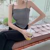 Hong Kong Style Retro Spring and Summer Irregular Plaid Camisole Vest Short Outer Wear Slim Fit Top For Girls