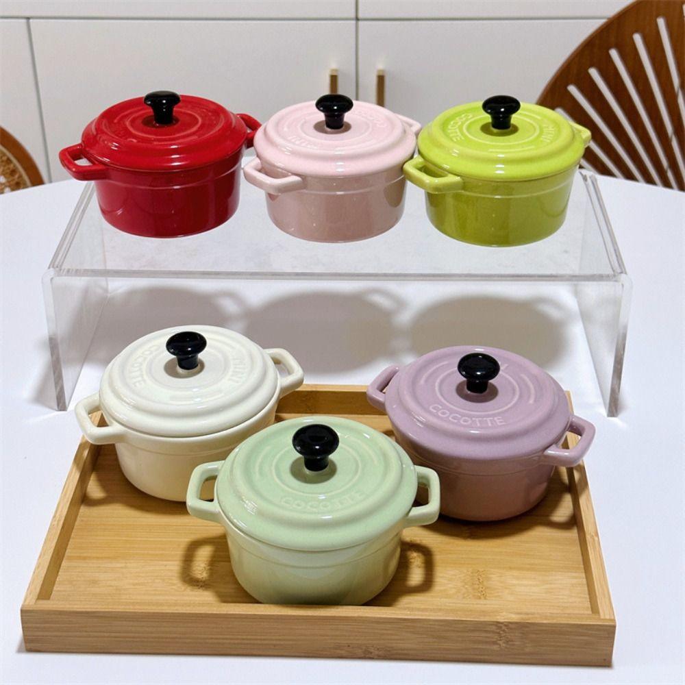 200ml Steamed Egg Bowl Anti-scalding Mini Casserole with Lids Creme Brulee Bowl  Butter