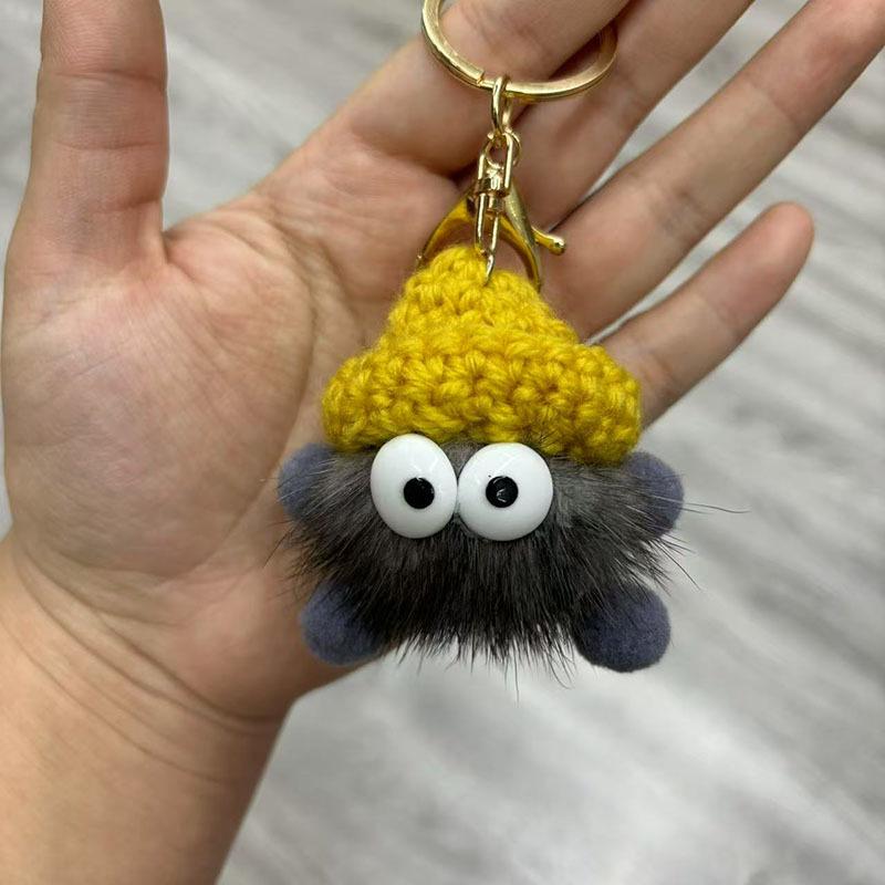 Mink Fur Soot Sprite Plush Keychain for Couples