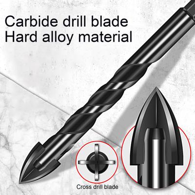 Drill Bit Precision High Hardness Wear-Resistant Extended Hexagonal Twist Cross Drill Home Use