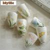 2pc/lot White Porcelain Hand-painted Flower Mouth Teacup Retro Tea Bowl Jug Tea-tasting Fragrance Cup Jianzhan Master Cups 65ml