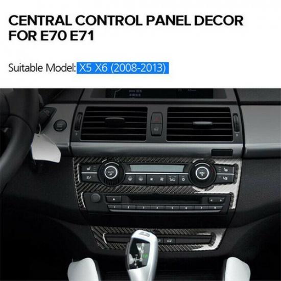 Air Condition Panel Sticker Cover Trim Carbon Fiber For BMW X5 E70 X6 E71