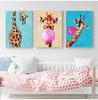 Modern Home Decor Lovely Giraffe Pictures Wall Art Canvas Painting Posters and Prints Wall Pictures for Living Room Decoration No Frame