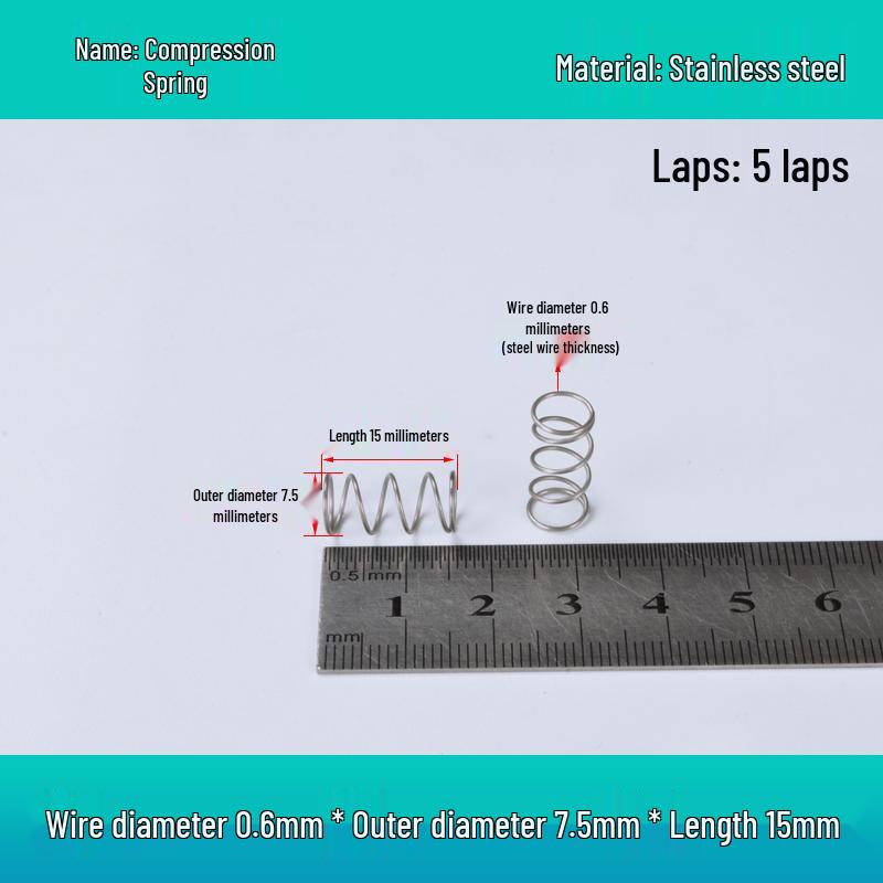 Y-förmige Edelstahl-Druckfeder, 0,6 mm Draht, 7-12 mm Außendurchmesser
