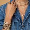 Bracciale a Catena da Mano da Donna in Argento 925 Gioielli Raffinati Geometrico Rotondo con Lunetta Zirconi Cubici Scintillanti
