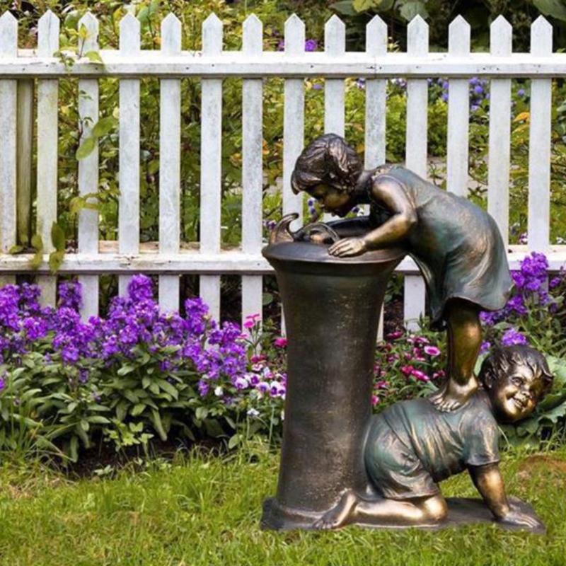 Indoor/Outdoor Fountain Statue Resin Garden Sculpture Courtyard Art Decoration