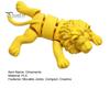 Miniature Animal Collectibles 3D Printed Lying Lion Figurine with Movable Joints, Poseable Unique Home Entrance Decor Model for Desk Decoration,