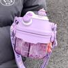 Children's water cup school special double drink cup girl cute anti-drop kindergarten primary school students straw kettle