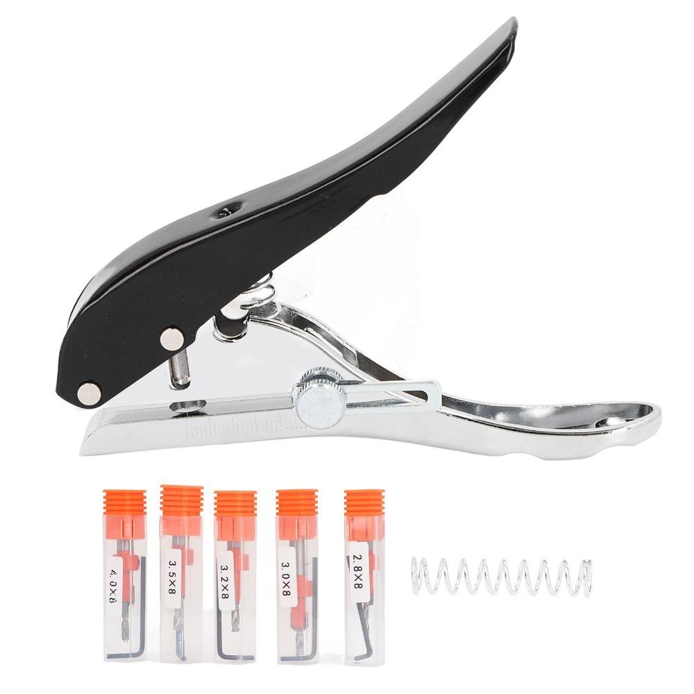 5 Countersunk Drill Bits Hole Punch Pliers Portable Design Heavy Duty Hole Puncher  For Paper Cards