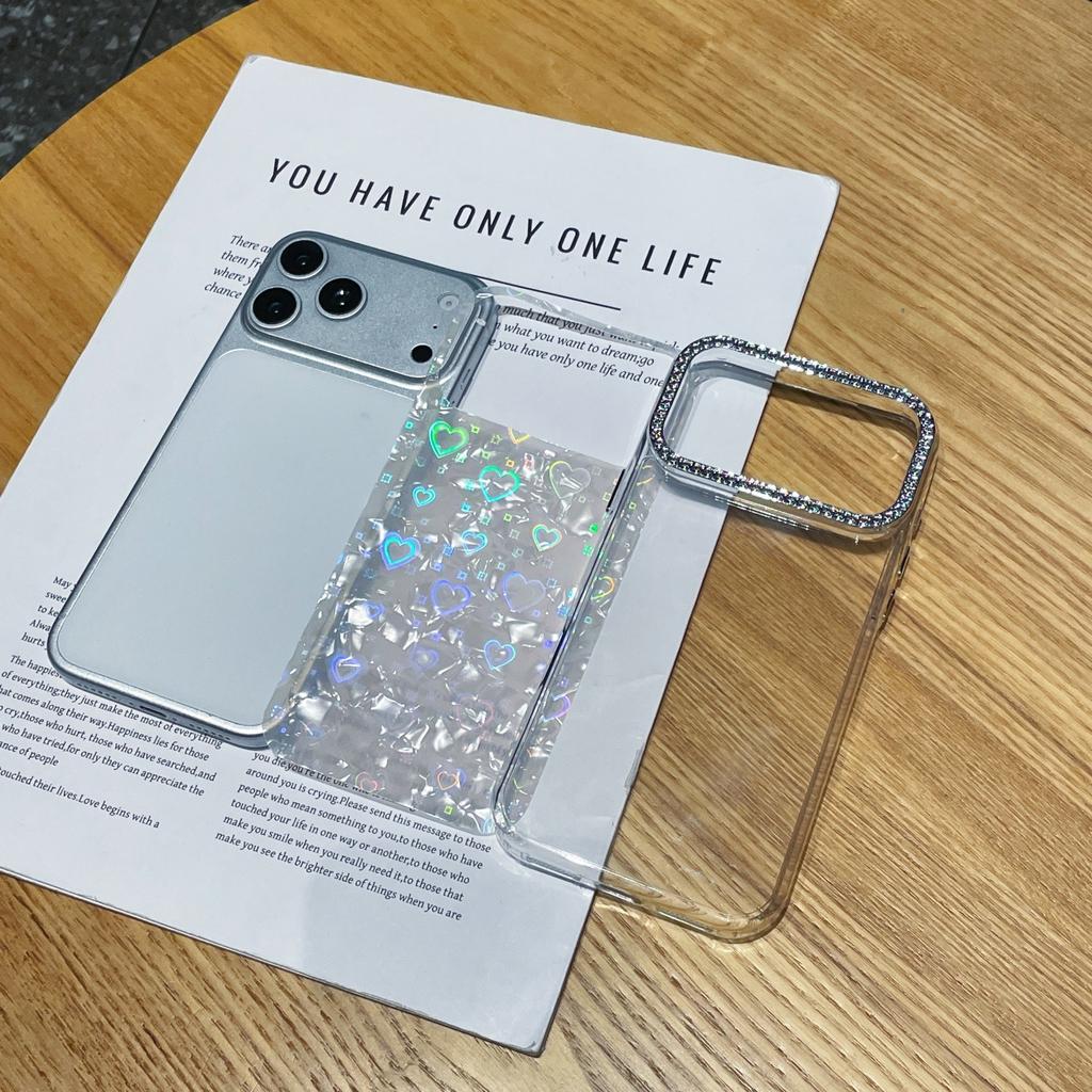 Electroplated Large Mirror Frame Love Shell Pattern Suitable for Realme16 Mobile Phone Case K15PRO Luxury Pearl Butterfly