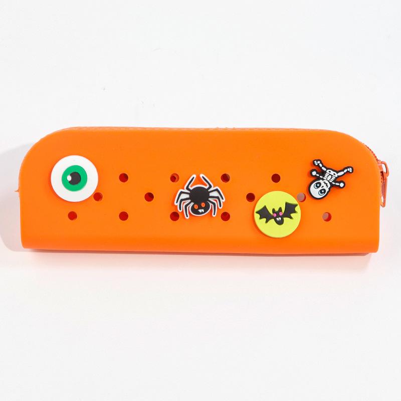 DIY silicone hole pencil bag, student creative cute pencil bag learning stationery storage bag stationery box