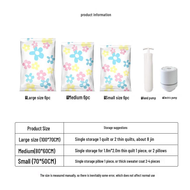 Vacuum Compression Storage Bag Set with Electric Pump