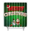 Christmas Shower Curtain Floor Mat Combination Four-Piece Set Bathroom Toilet Carpet Shower Room Mat Foot Mat
