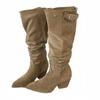 Winter Chunky Women High Boots Suede Pointed Retro Mid Heels Shoes 2025 Trend Designer Zipper Pumps Gladiator New Botas De Mujer