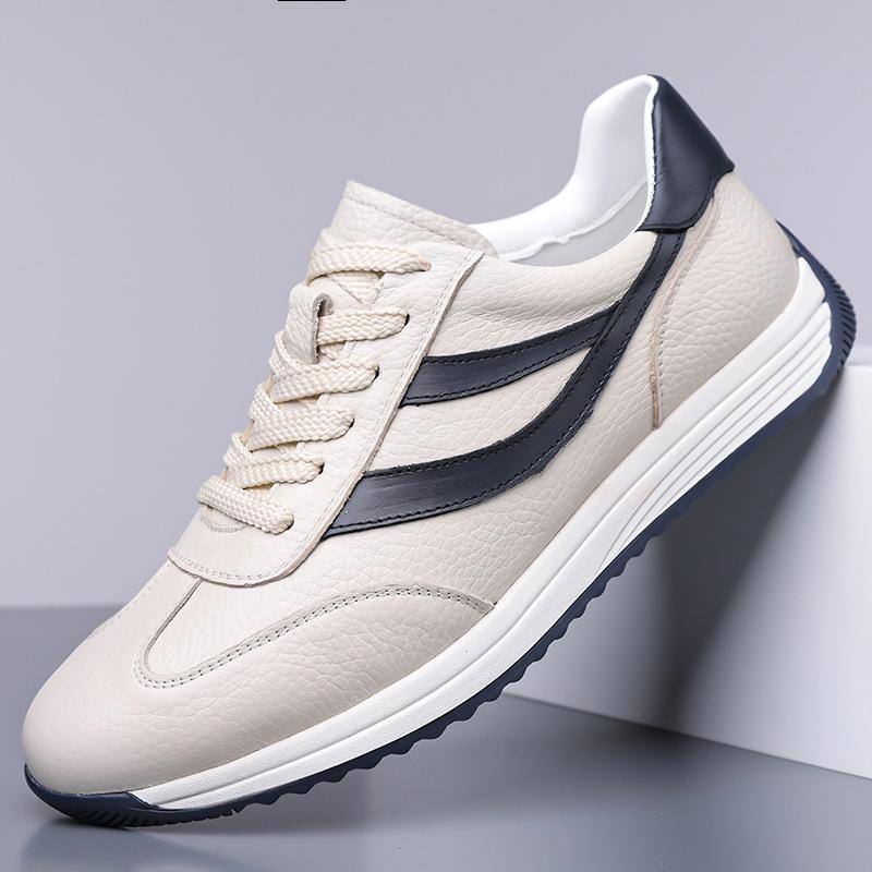 

Men s shoes breathable cowhide sports and leisure shoes little white shoes soft sole soft surface trend board shoes 45