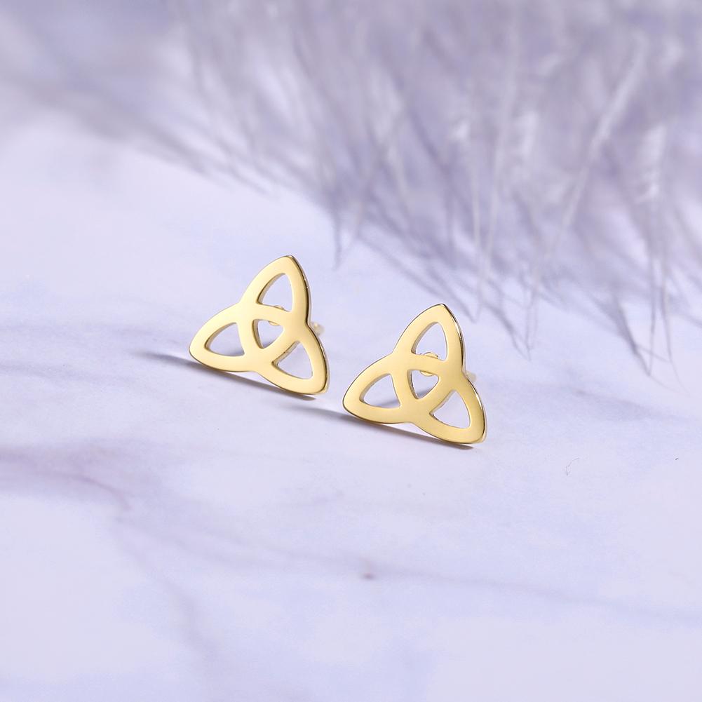 My Shape Fashion Stainless Steel Stud Earrings Flower of Life Celtics Knot Viking Small Earrings for Women Girls Jewelry Gifts