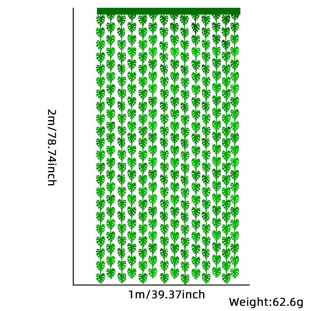 

2 Meter Lush Tropical Rain Curtain For Hawaiian Party Decor With Colorful Designs Leaf