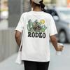 Rodeo Oversized Back Print Round Neck T-Shirt for Unisex |Trendy Western Graphic