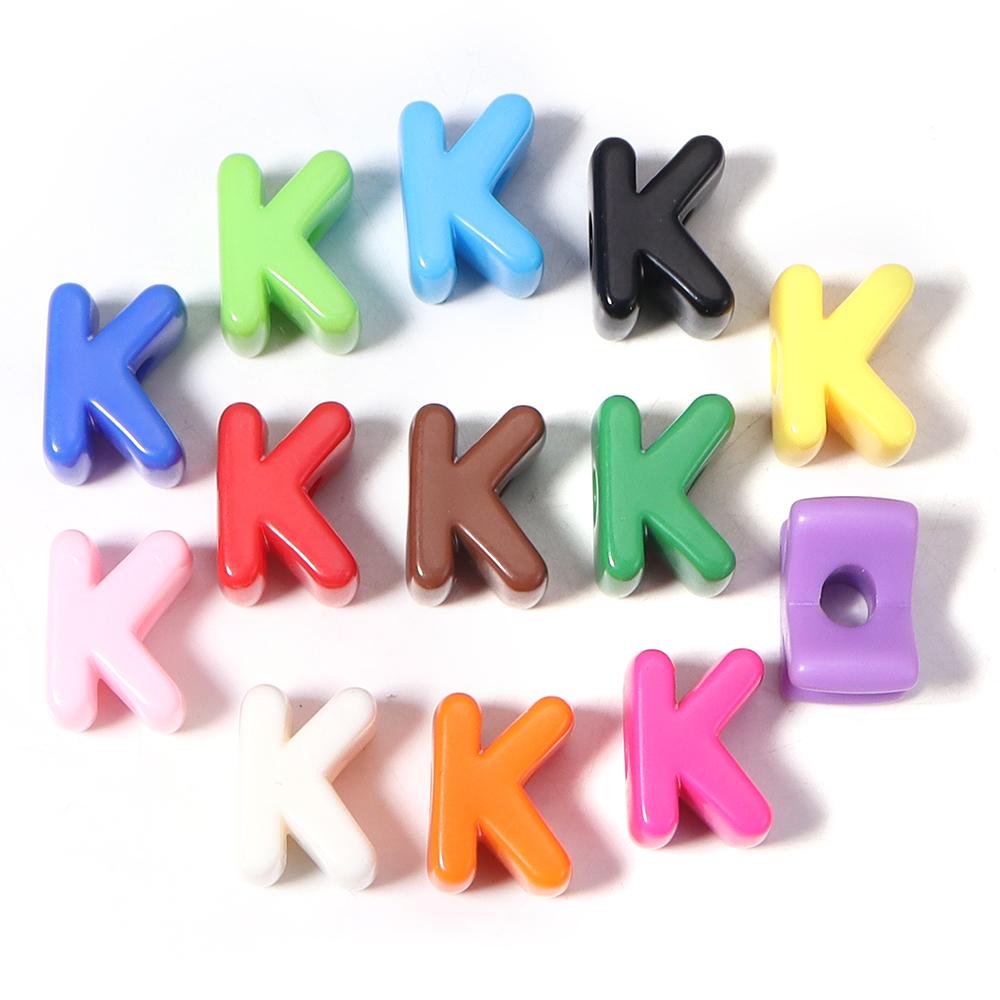 10pcs A-Z Letter Beads Acrylic Alphabet Beads Largr Size Loose Beads  For Jewelry Making DIY Keychain Phone Chain Accessories