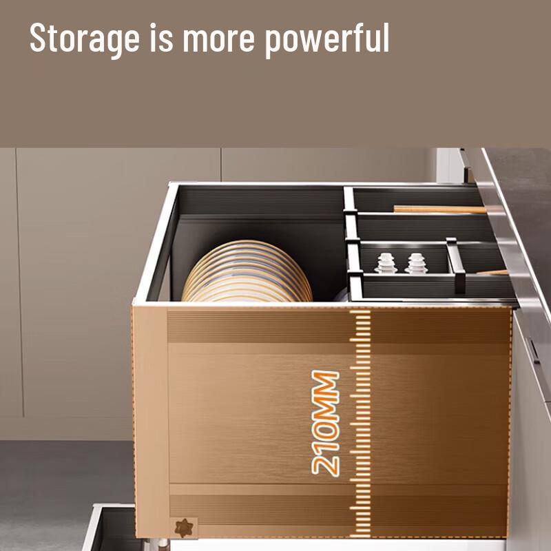 Kitchen Cabinet Pull-Out Dish Organizer