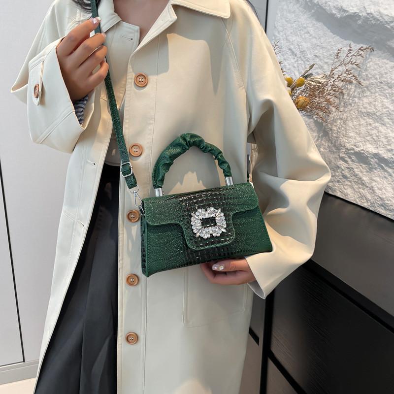 Elegant Pu Crossbody Bag Small Square Handbag With Inner Phone Pocket For Casual Use