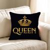Cuscino Personalizzato Corona Re Regina Lettera Copertura Antipolvere Camera da Letto Bambini Festa Decorazione Federa Compleanno Regalo Bambini
