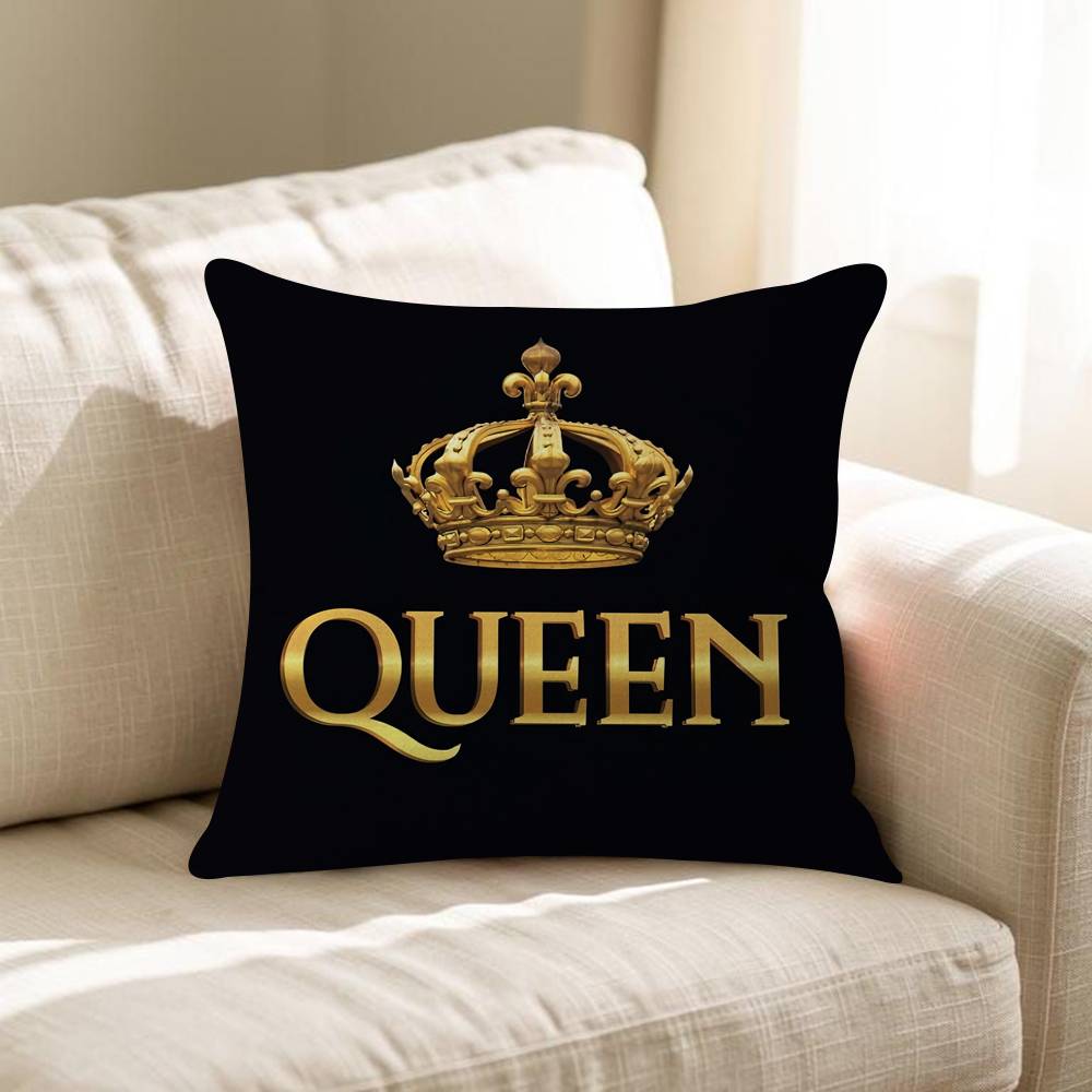 

KING Queen Crown Letter Personalized Pillow Dust Cover Bedroom Kids Party Decoration Pillowcase Birthday Children Gift 30x30 cm